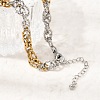 6MM Duo Tone 304 Stainless Steel Textured Rope Chain Necklaces SA-CBA70A3-01GP-3