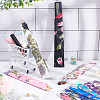  10Pcs 10 Colors Silk Cloth Collapsible Floral Print Chinese Fan Storage Bag ABAG-NB0001-98-5