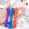  Plastic Lace Rope and Iron Split Key Rings/Key Clasp Finding DIY-NB0002-35-3