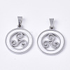 201 Stainless Steel Pendants STAS-N089-63P-1