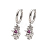 Brass Cubic Zirconia Hoop Earrings EJEW-Q015-01P-A-2
