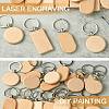 30Pcs 3 Style Rectangle/Flat Round Wooden Blank Engravable Tags Keychain KEYC-YW0001-08-4