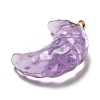 Transparent Resin Moon Pendants LS-RESI-A026-01B-2