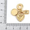 Rack Plating Brass Clear Cubic Zirconia European Dangle Charms KK-P287-18C-G-3