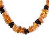 Natural Amber Chip Beaded Necklaces NJEW-N064-07-3