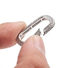 Brass Micro Pave Clear Cubic Zirconia Spring Gate Rings ZIRC-E164-06P-3