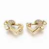 Brass Micro Pave Clear Cubic Zirconia Lobster Claw Clasps ZIRC-S066-021-2
