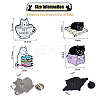 DICOSMETIC 16Pcs 8 Style Cat Enamel Pins JEWB-DC0001-03-2