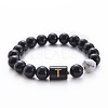 10MM Natural Black Onyx(Dyed & Heated) and Howlite Beaded Stretch Bracelets RH2290-20-1