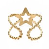 304 Stainless Steel Star Open Cuff Ring RJEW-T023-05G-2