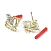 Rack Plating Golden Alloy Stud Earrings Finding EJEW-B030-01G-02-2