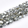 Electroplated Glass Beads Strands EGLA-T015-01K-1