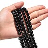 Natural Black Agate Beads Strands X-G-G391-8mm-01-5