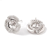925 Sterling Silver Micro Pave Cubic Zirconia Earring Settings Findings STER-B003-18P-1