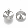 Tarnish Resistant 201 Stainless Steel Pendant Rhinestone Settings STAS-S057-41B-2