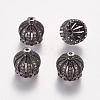 Brass Cubic Zirconia Beads ZIRC-F001-183B-B-1