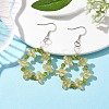 Copper Wired Cat Eye Dangle Earrings EJEW-JE05754-2
