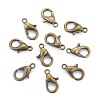 Antique Bronze Tone Zinc Alloy Lobster Claw Clasps X-E103-NFAB-2