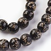 Handmade Gold Sand Lampwork Beads Strands LAMP-P051-L04-12mm-2
