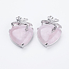Natural Rose Quartz Pendants G-E433-B-02P-1