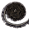 Chiffon Pleated Lace Ribbon with Plastic Beads OCOR-WH0078-62-1