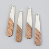 Opaque Resin & Walnut Wood Pendants X-RESI-S389-039A-C04-1