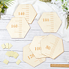 Hexagon Wood Measuring Growth Chart Rulers TOOL-WH0136-124B-4