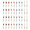 40Pcs 10 Styles Chip Natural Gemstone Big Pendants PALLOY-FH00058-1