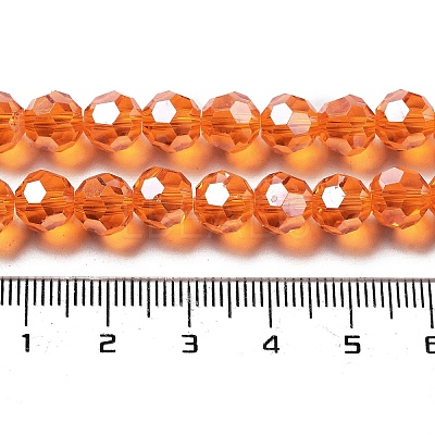 Electroplate Transparent Glass Beads Strands EGLA-A035-T8mm-A05-1