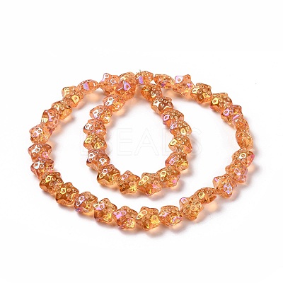 Transparent Electroplate Glass Beads Strands GLAA-C025-01J-1