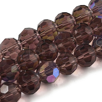 Electroplate Transparent Glass Beads Strands EGLA-A035-T10mm-L13-1