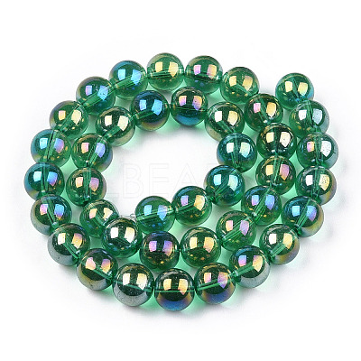 Electroplate Transparent Glass Beads Strands GLAA-T032-T8mm-AB21-1