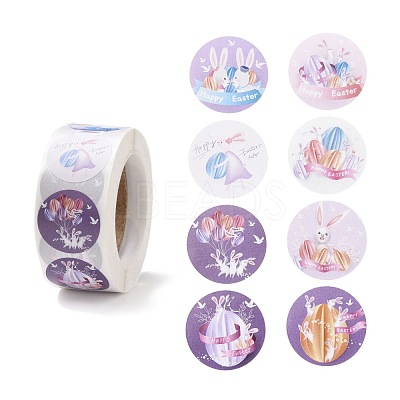 8 Patterns Easter Theme Self Adhesive Paper Sticker Rolls DIY-C060-03F-1
