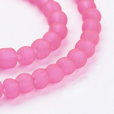 Baking Paint Transparent Glass Bead Strands GLAA-S031-4mm-35-1