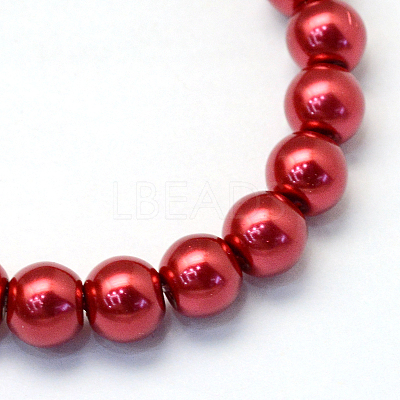 Baking Paint Pearlized Glass Pearl Round Bead Strands HY-Q003-4mm-51-1