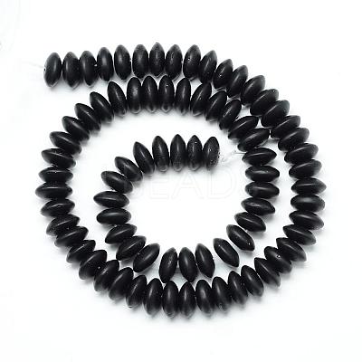 Synthetic Black Stone Beads Spacer Strands G-R359-3x6-02-1