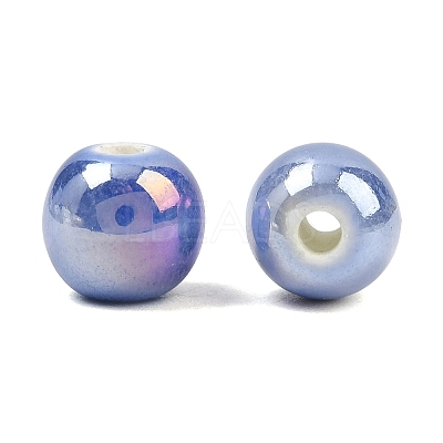 Glazed Porcelain Round Beads PORC-S490-8mm-09-1