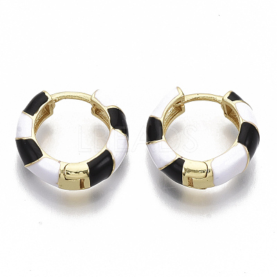 Brass Huggie Hoop Earrings EJEW-S209-04A-1