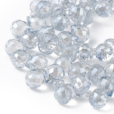 Transparent Electroplate Glass Beads Strands EGLA-F152B-PL04-1