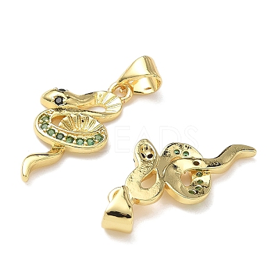 Brass Micro Pave Cubic Zirconia Pendants KK-L243-29G-06-1