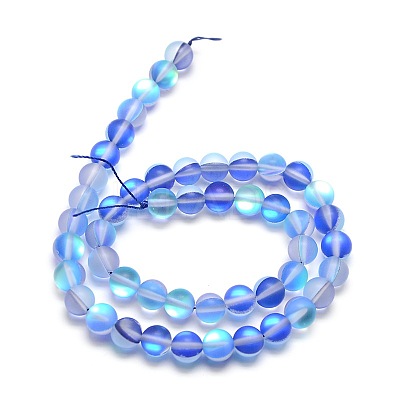 Synthetic Moonstone Beads Strands X-G-F142-8mm-08-1