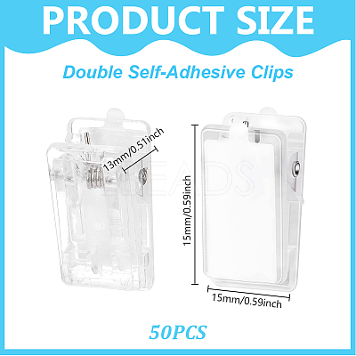 50Pcs Plastic Self-adhesion Photo Paper Craft Clips AJEW-GA0009-88-1