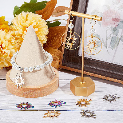 18Pcs 3 Colors 304 Stainless Steel Pendants STAS-BBC0001-77-1