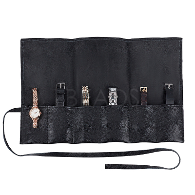 Leather Watch Roll Travel Cases CON-WH0089-69-1