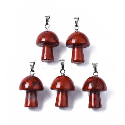 Natural Red Jasper Pendants G-N0325-10E-1