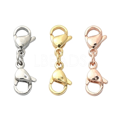 3Pcs 3 Colors 304 Stainless Steel Double Lobster Claw Clasps STAS-YW0001-52A-1
