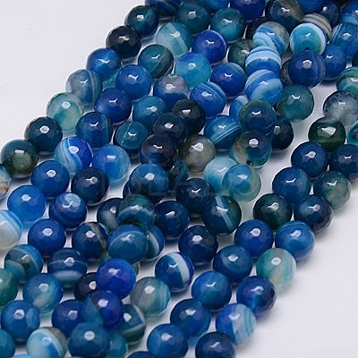 Natural Stripe Agate Beads Strands X-G-G581-8mm-05-1