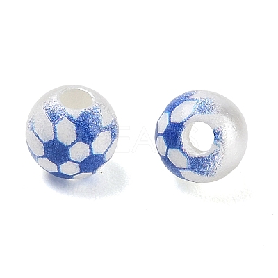 Sports Printed ABS Plastic Beads PL-CBA1C22-08-1