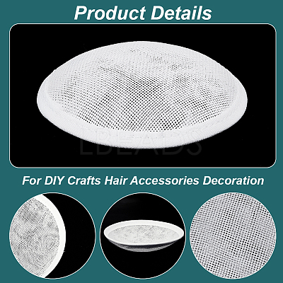 Imitation Hemp Round Fascinator Hat Base for Millinery AJEW-WH0472-45A-04-1