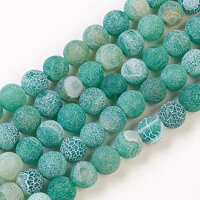 Natural Weathered Agate Beads Strands G-G589-8mm-08-1